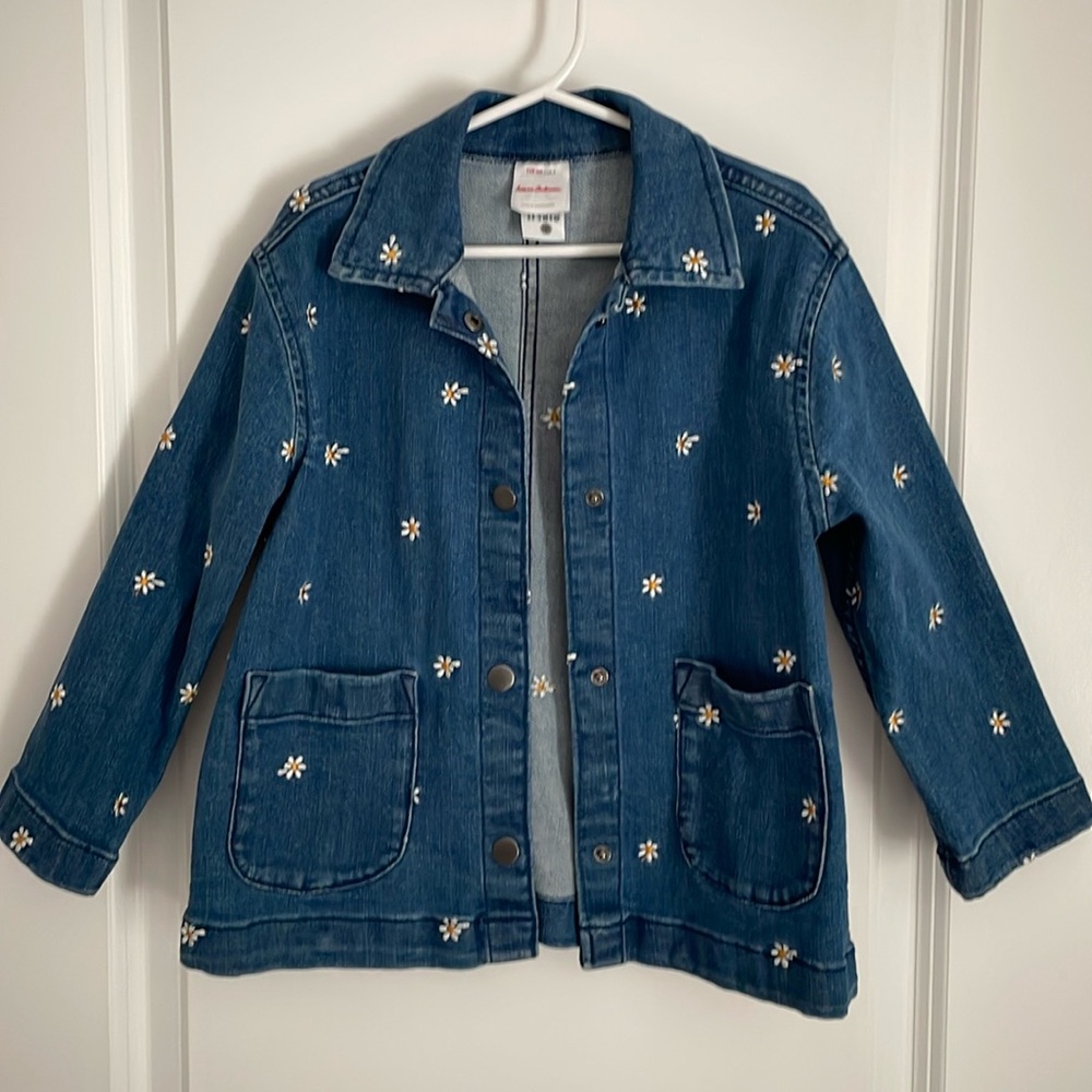 Hanna Andersson denim jacket with flower embroidery